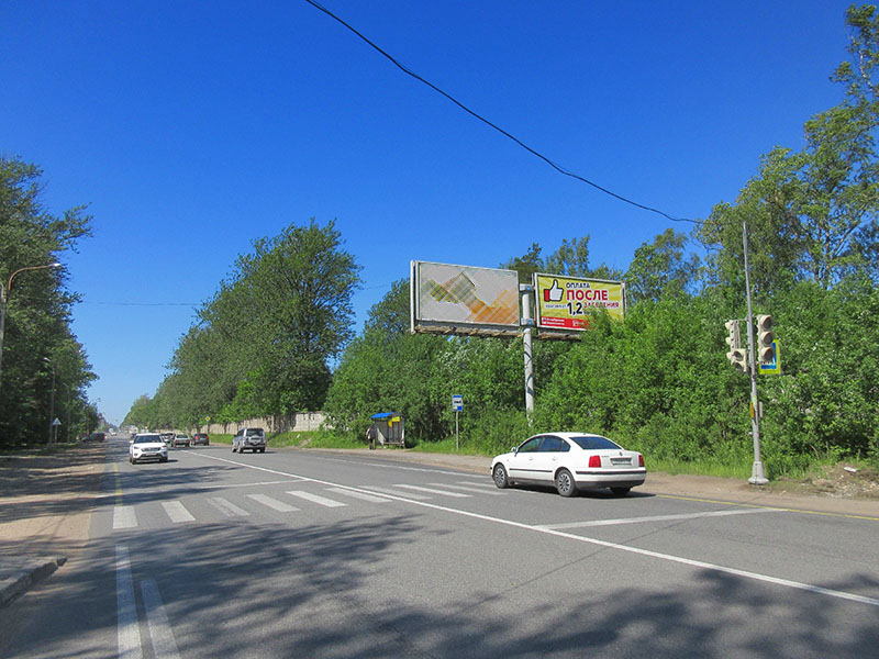 Фотография рекламного носителя, тип: Билборд 3x6, адрес: Выборгское ш., 31 900м, Сертолово, Ленинградская область, Россия. Сторона A2 №175333