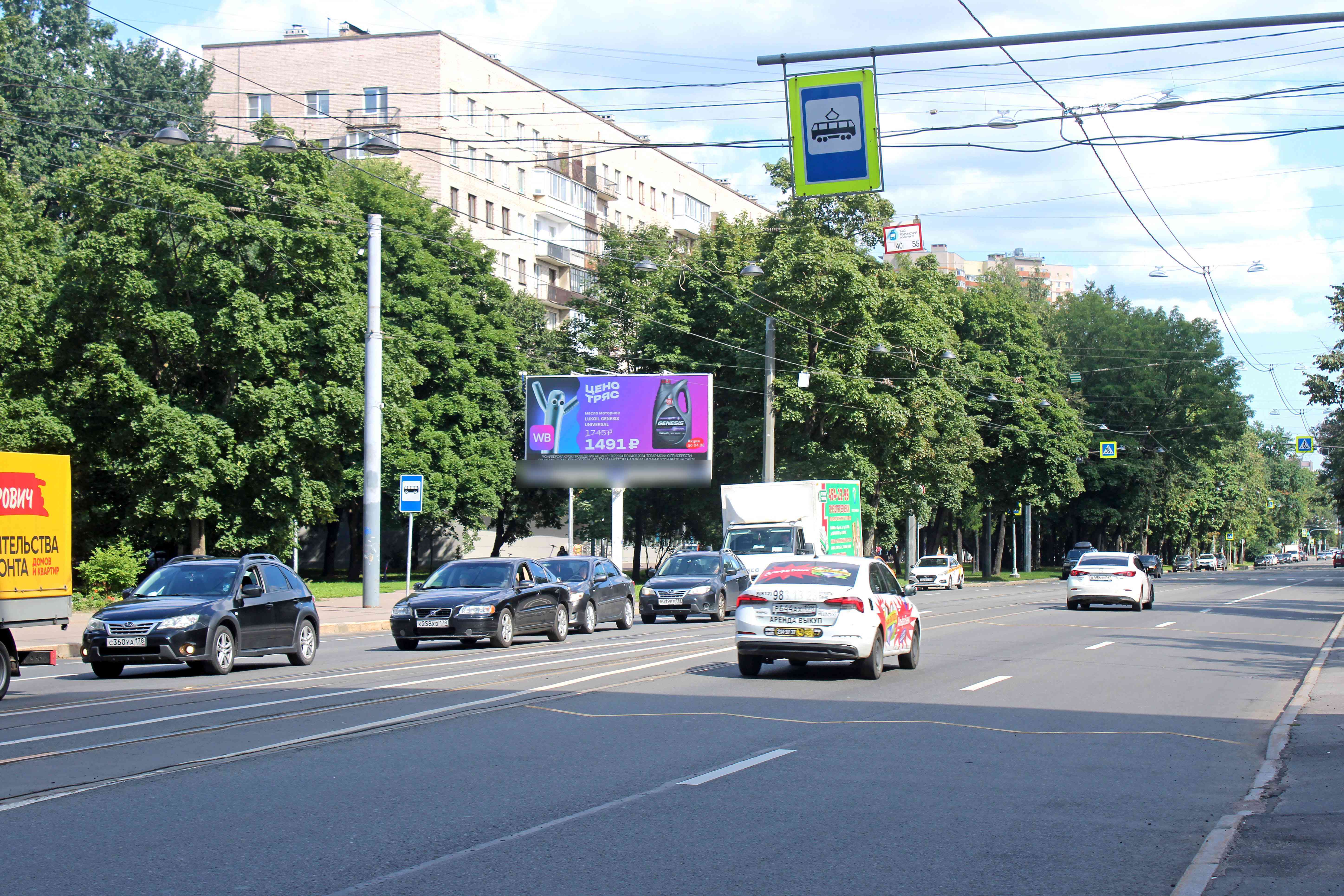 Фотография рекламного носителя, тип: Билборд 3x6, адрес: 2-й Муринский пр-зд., д.6, Санкт-Петербург, Россия. Сторона Б1 №703227