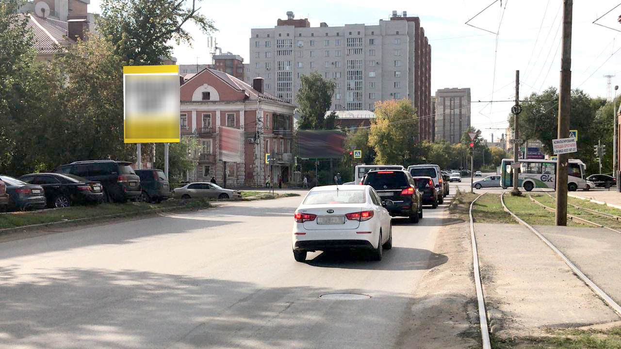 Фотография рекламного носителя, тип: Билборд 3x4, адрес: Октябрьская ул., д.120А Х Герцена ул., Омск, Омская область, Россия. Сторона B №1349415