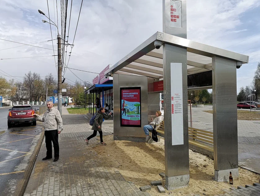 Фотография рекламного носителя, тип: Остановка, адрес: Просвещенская ул., ост. Просвещенская ул., поз.1, Нижний Новгород, Нижегородская область, Россия. Сторона A1-А10 №873250