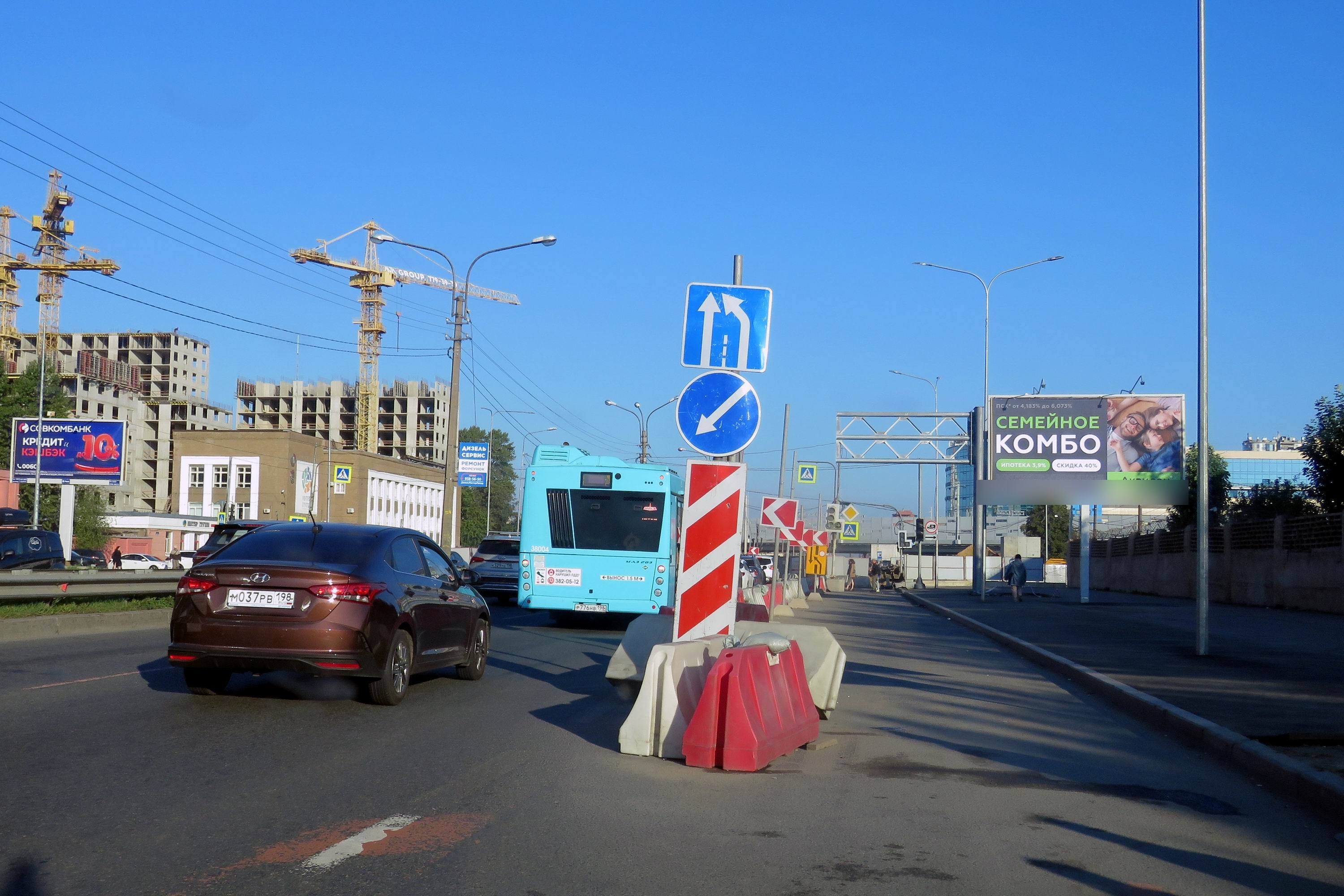 Фотография рекламного носителя, тип: Билборд 3x6, адрес: Московское ш., д.44 Х Ленсовета ул., Санкт-Петербург, Россия. Сторона А №105794