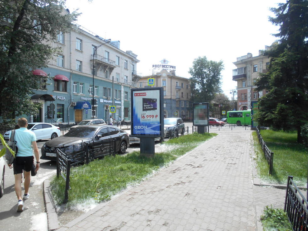 Фотография рекламного носителя, тип: Ситиформат 1.8x1.2, адрес: Горького ул. Х Ленина ул., Иркутск, Иркутская область, Россия. Сторона Б №158400