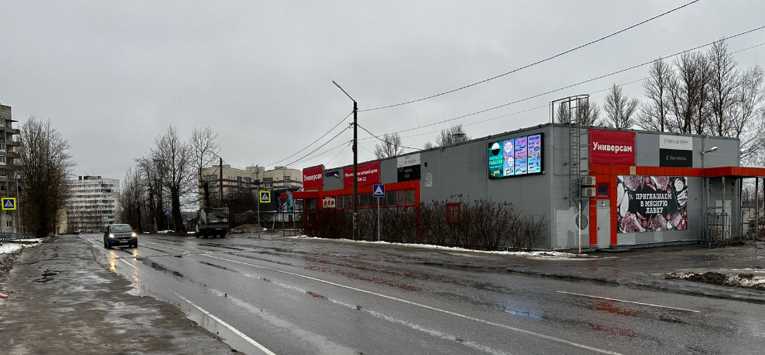 Фотография рекламного носителя, тип: Медиафасад, адрес: Советский пр-т., д.182, Никольское, Ленинградская область, Россия. Сторона А1-А10 №1337651