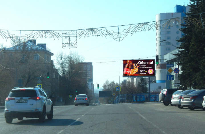 Фотография рекламного носителя, тип: Билборд 3x6, адрес: Социалистический пр-т., д.91в, Барнаул, Алтайский край, Россия. Сторона А1 №87669