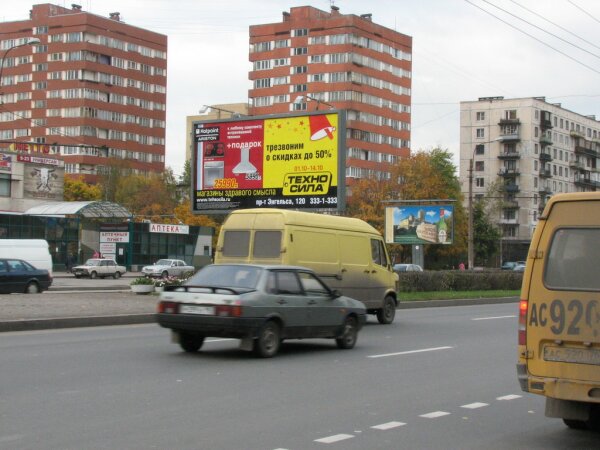 Фотография рекламного носителя, тип: Билборд 3x6, адрес: Светлановский пр-т. Х Учительская ул., Санкт-Петербург, Россия. Сторона А1 №129080