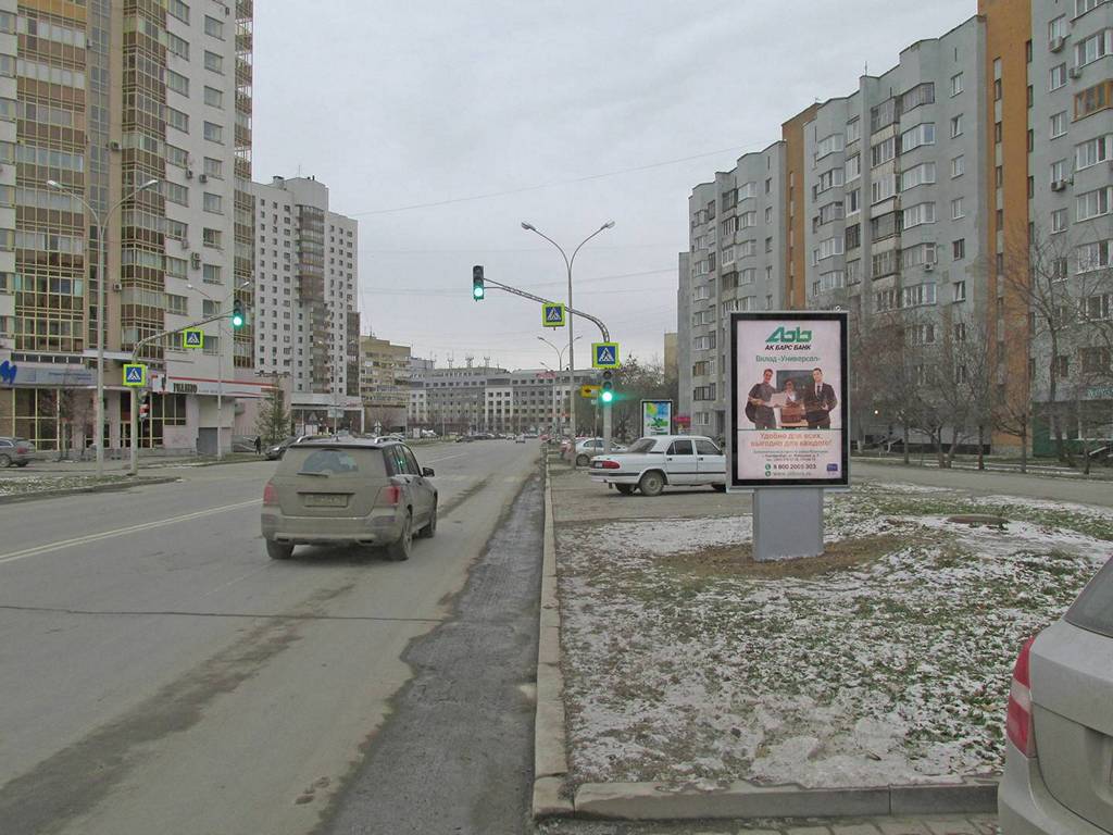 Фотография рекламного носителя, тип: Ситиформат 1.8x1.2, адрес: Жукова ул., д.11 Х Боевых дружин ул., поз.2, Екатеринбург, Свердловская область, Россия. Сторона А №538010