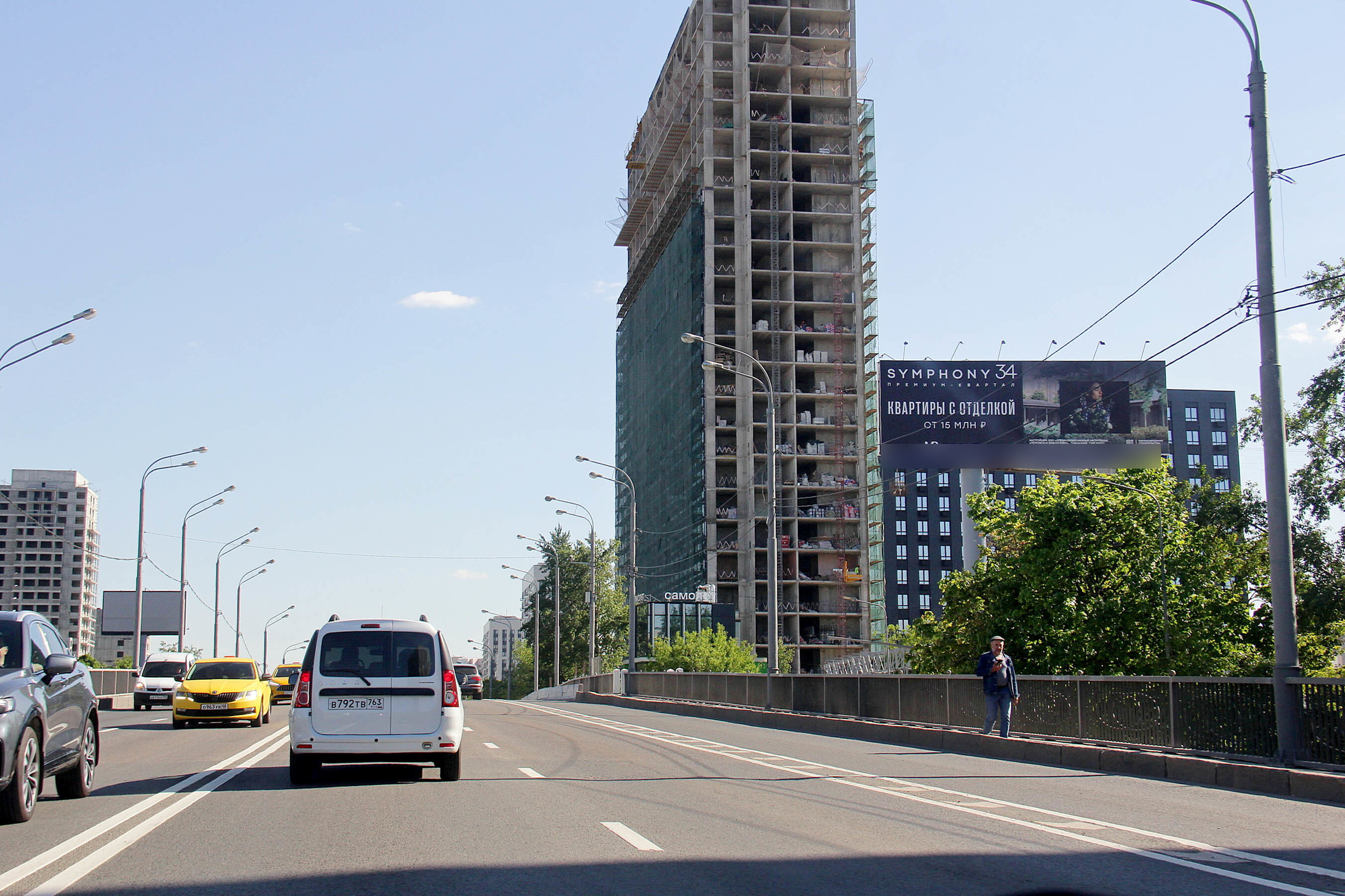 Фотография рекламного носителя, тип: Суперсайт 5x15, адрес: Шереметьевская ул., стр.3/1 Х 8-й Марьиной Рощи пр-зд., Москва, Россия. Сторона А №594794