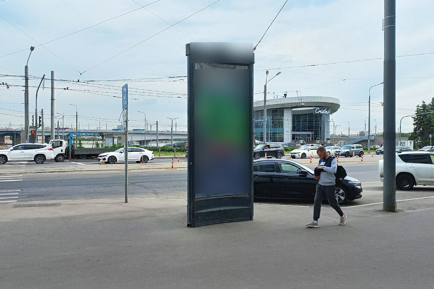 Фотография рекламного носителя, тип: Пиллар 3x1.4, адрес: Амбарная ул. Х Херсонская ул., Санкт-Петербург, Россия. Сторона С №687686