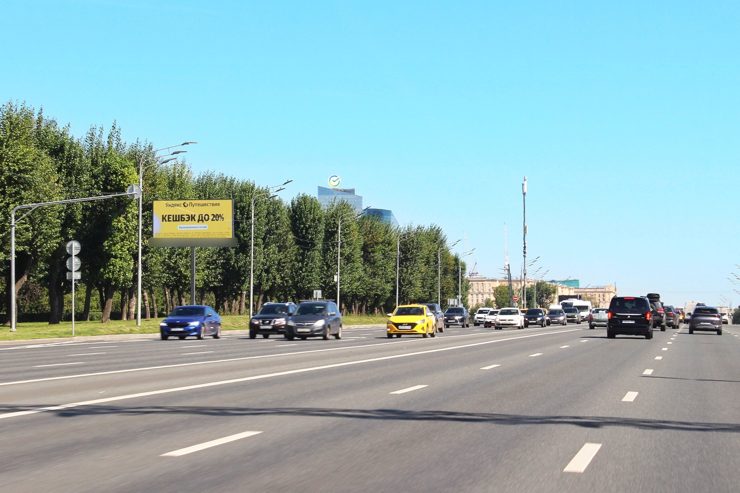 Фотография рекламного носителя, тип: Билборд 3x6, адрес: Кутузовский пр-т., д.40А, Москва, Россия. Сторона Б1 №101487