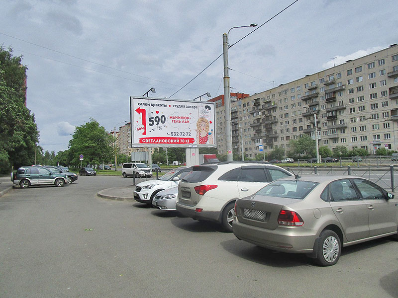 Фотография рекламного носителя, тип: Билборд 3x6, адрес: Светлановский пр-т., д.66 Х Просвещения пр-т., Санкт-Петербург, Россия. Сторона В №164755