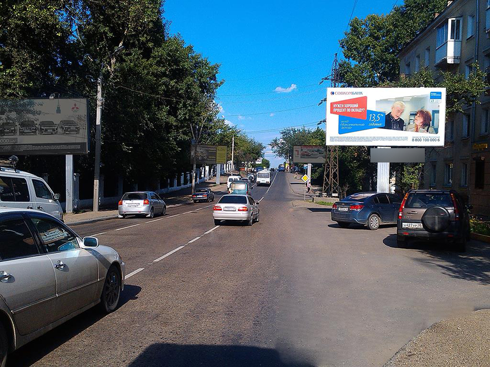 Фотография рекламного носителя, тип: Билборд 3x6, адрес: Маяковского ул., д.15, поз.3, Иркутск, Иркутская область, Россия. Сторона A №85475