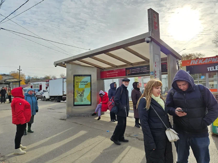 Фотография рекламного носителя, тип: Остановка, адрес: Московское ш., ост. Березовская ул., поз.2, Нижний Новгород, Нижегородская область, Россия. Сторона A+B №870015