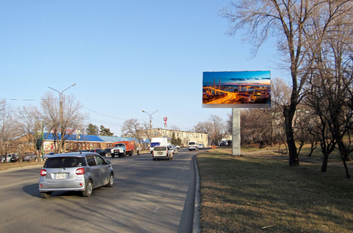Фотография рекламного носителя, тип: Билборд 3x6, адрес: Владивостокское ш., д.137, Уссурийск, Приморский край, Россия. Сторона А №756875