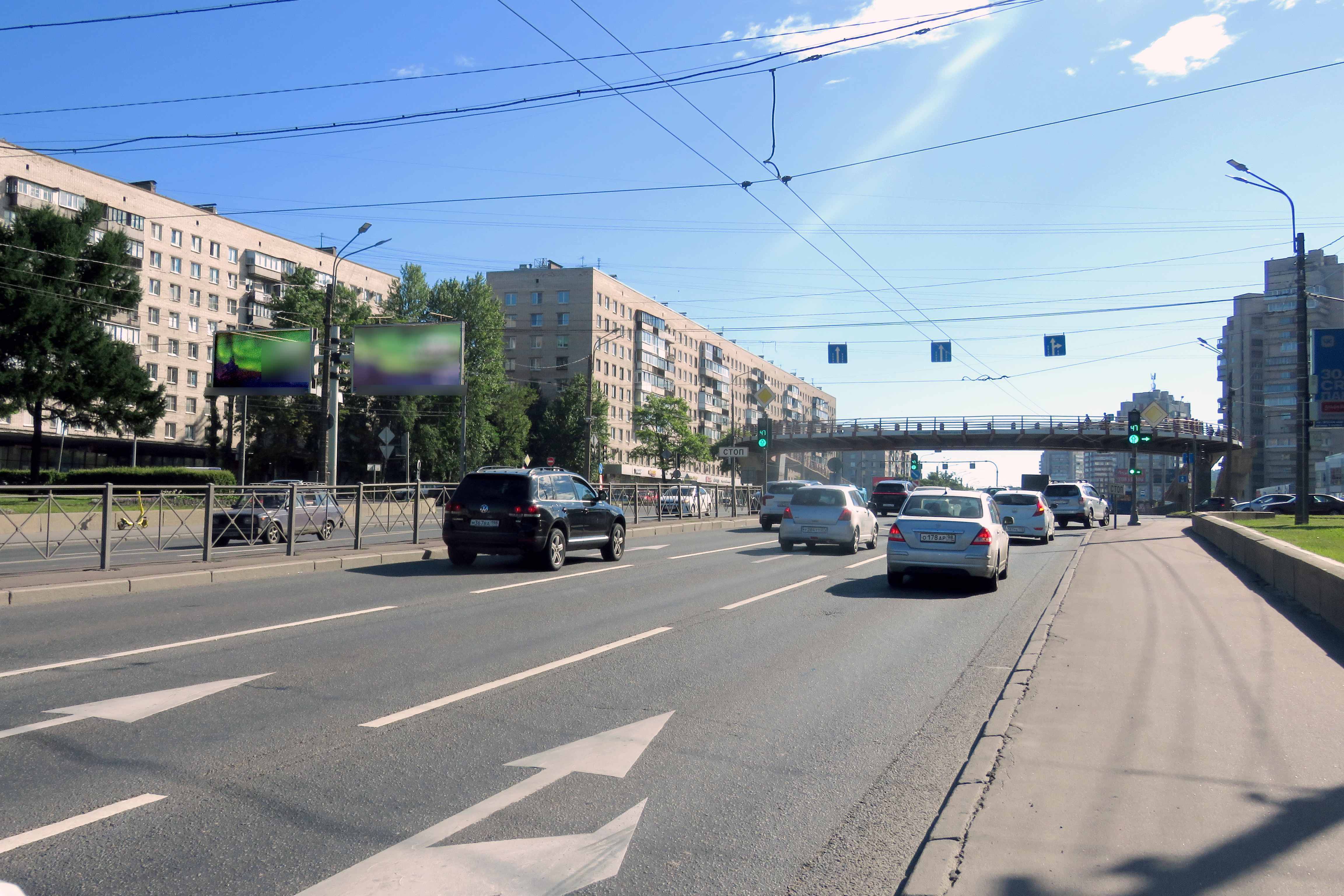 Фотография рекламного носителя, тип: Билборд 3x6, адрес: Славы пр-т., д.2 Х Белградская ул., Санкт-Петербург, Россия. Сторона Б1 №106048