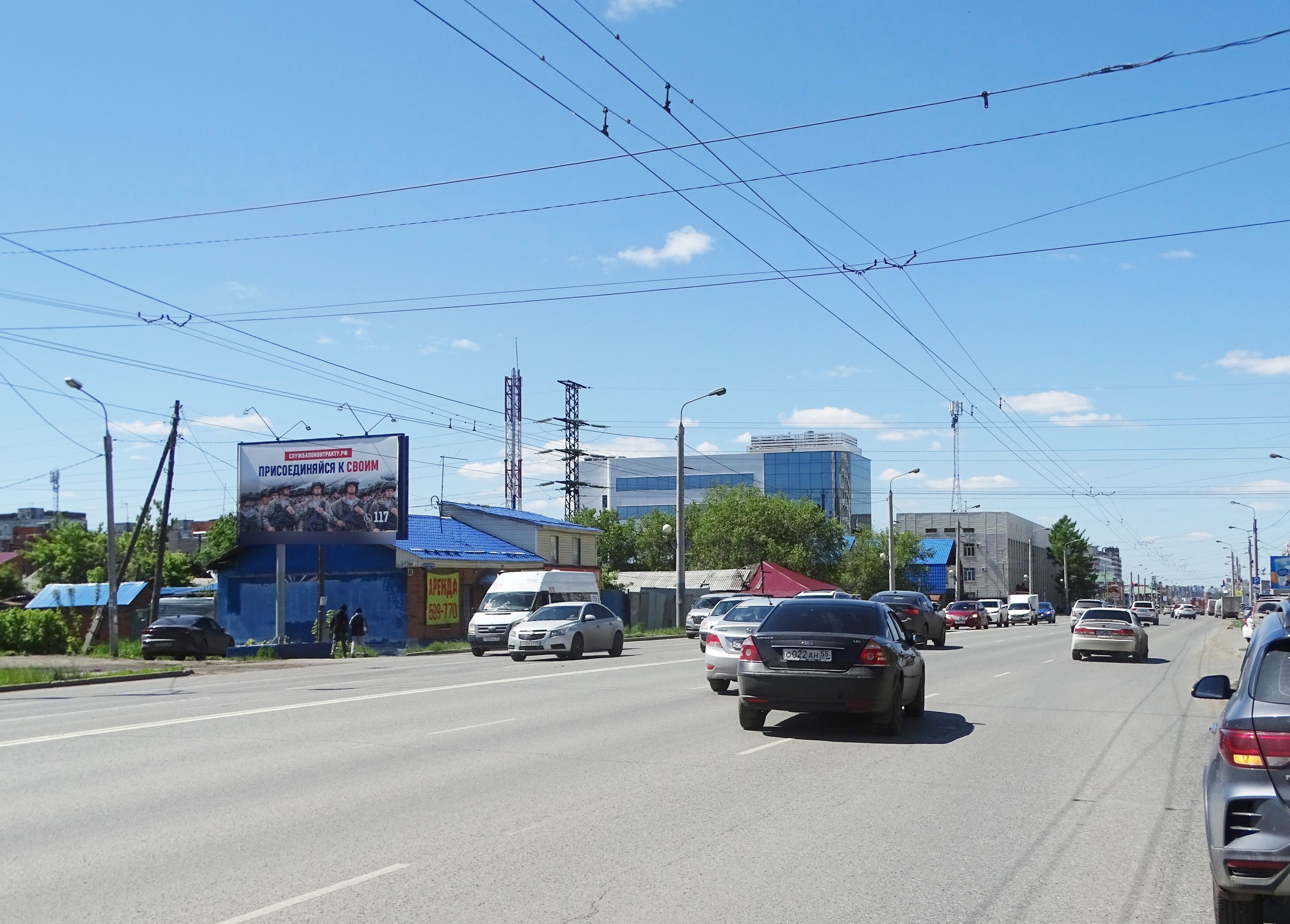 Фотография рекламного носителя, тип: Билборд 3x6, адрес: 10 лет Октября ул. Х 9-я Линия ул., Омск, Омская область, Россия. Сторона Б №198000