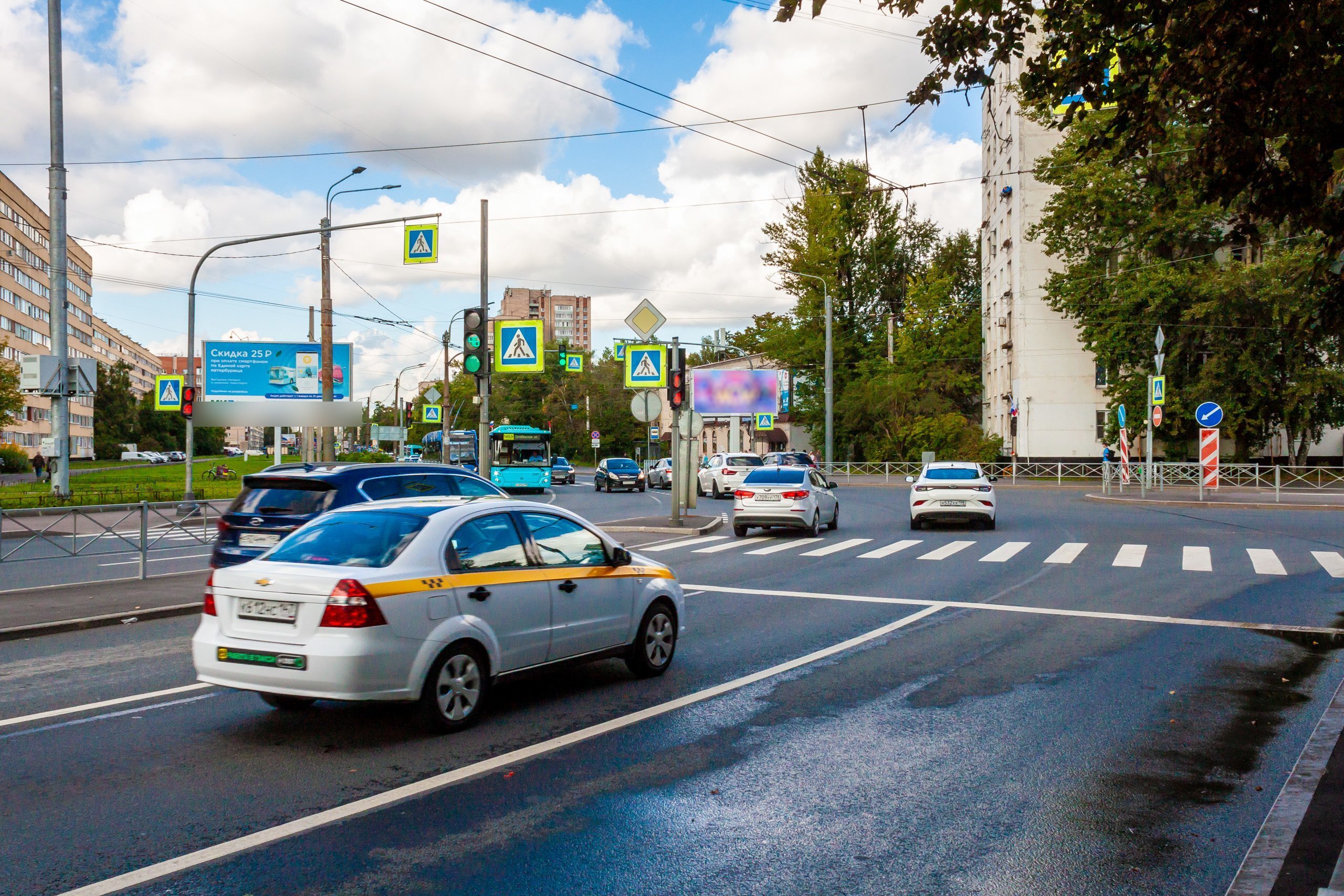 Фотография рекламного носителя, тип: Билборд 3x6, адрес: Зины Портновой ул., д.27 Х Ветеранов пр-т., Санкт-Петербург, Россия. Сторона Б №105787