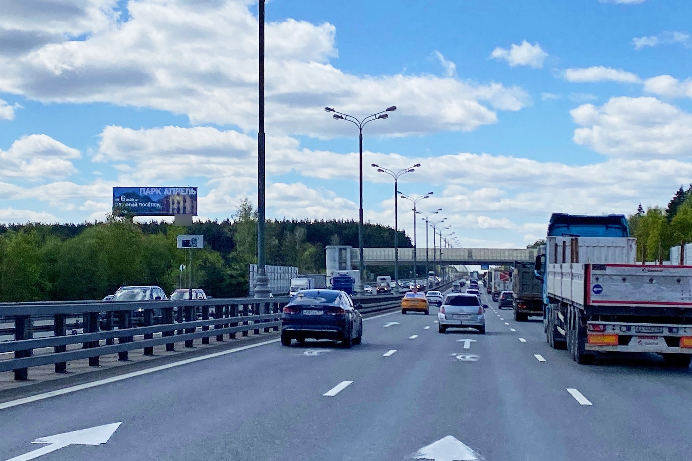 Фотография рекламного носителя, тип: Суперсайт 5x15, адрес: Соколово д., Киевское ш., 37 700м, Москва, Россия. Сторона Б №1068038