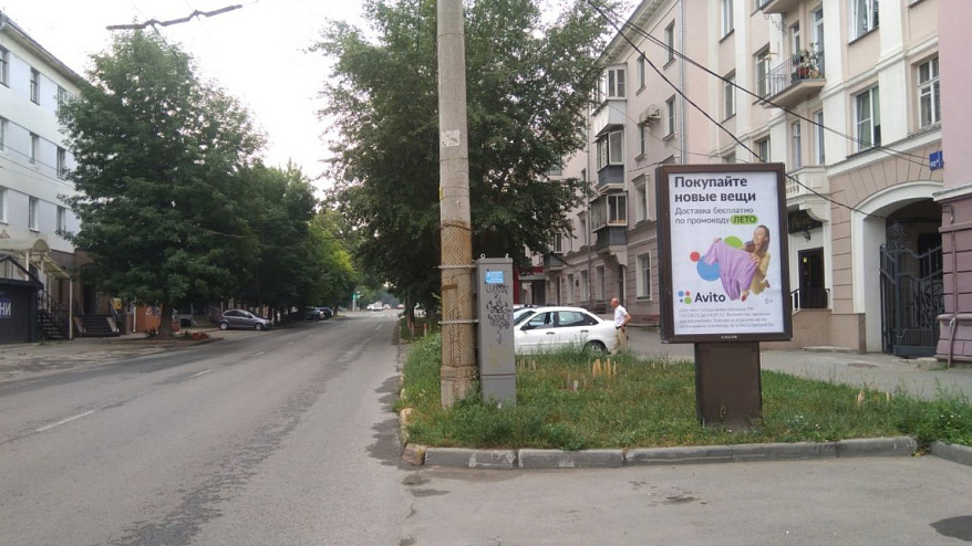 Фотография рекламного носителя, тип: Ситиформат 1.8x1.2, адрес: Пушкина ул., д.60 Х Ленина пр-т., Челябинск, Челябинская область, Россия. Сторона А №531861