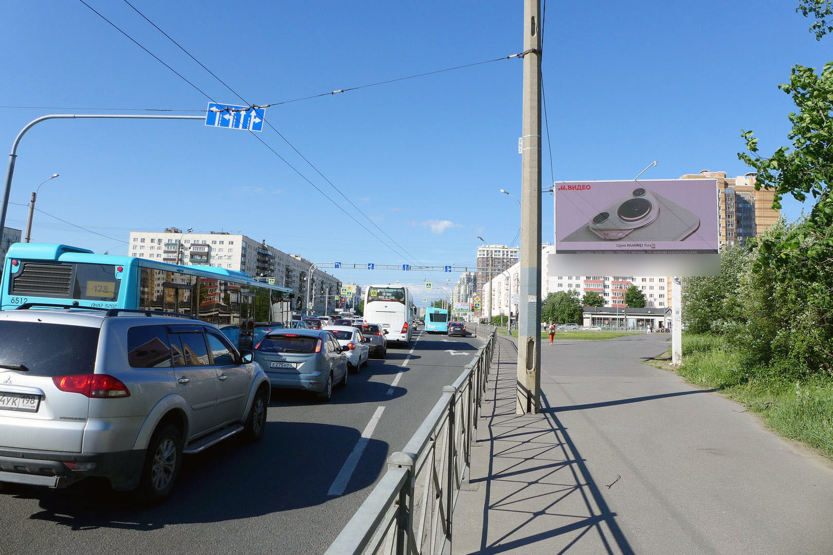 Фотография рекламного носителя, тип: Билборд 3x6, адрес: Гражданский пр-т., д.101, Санкт-Петербург, Россия. Сторона А1 №703239