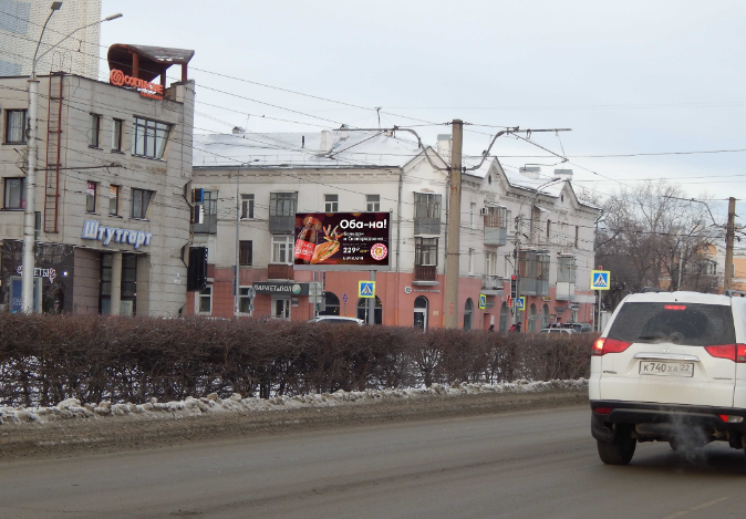 Фотография рекламного носителя, тип: Билборд 3x6, адрес: Ленина пр-т., д.103А X Профинтерна ул., Барнаул, Алтайский край, Россия. Сторона Б1 №1060867