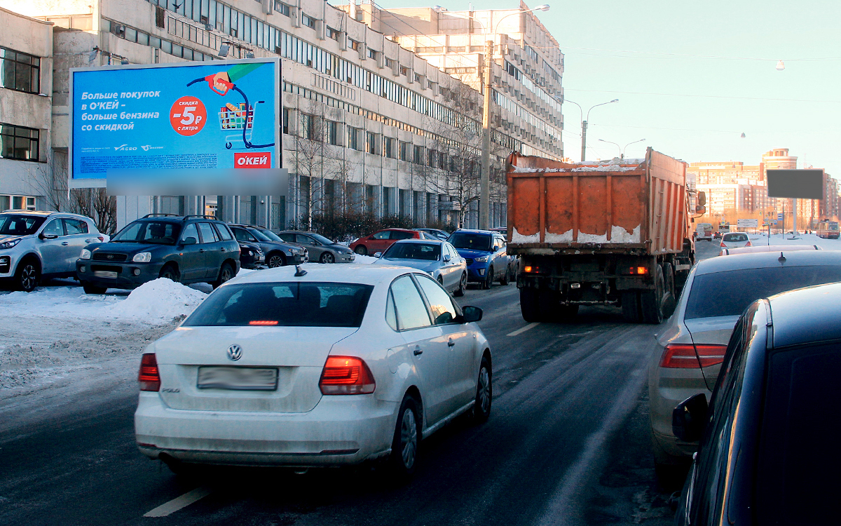 Фотография рекламного носителя, тип: Билборд 3x6, адрес: Гаккелевская ул., Санкт-Петербург, Россия. Сторона Б №172045