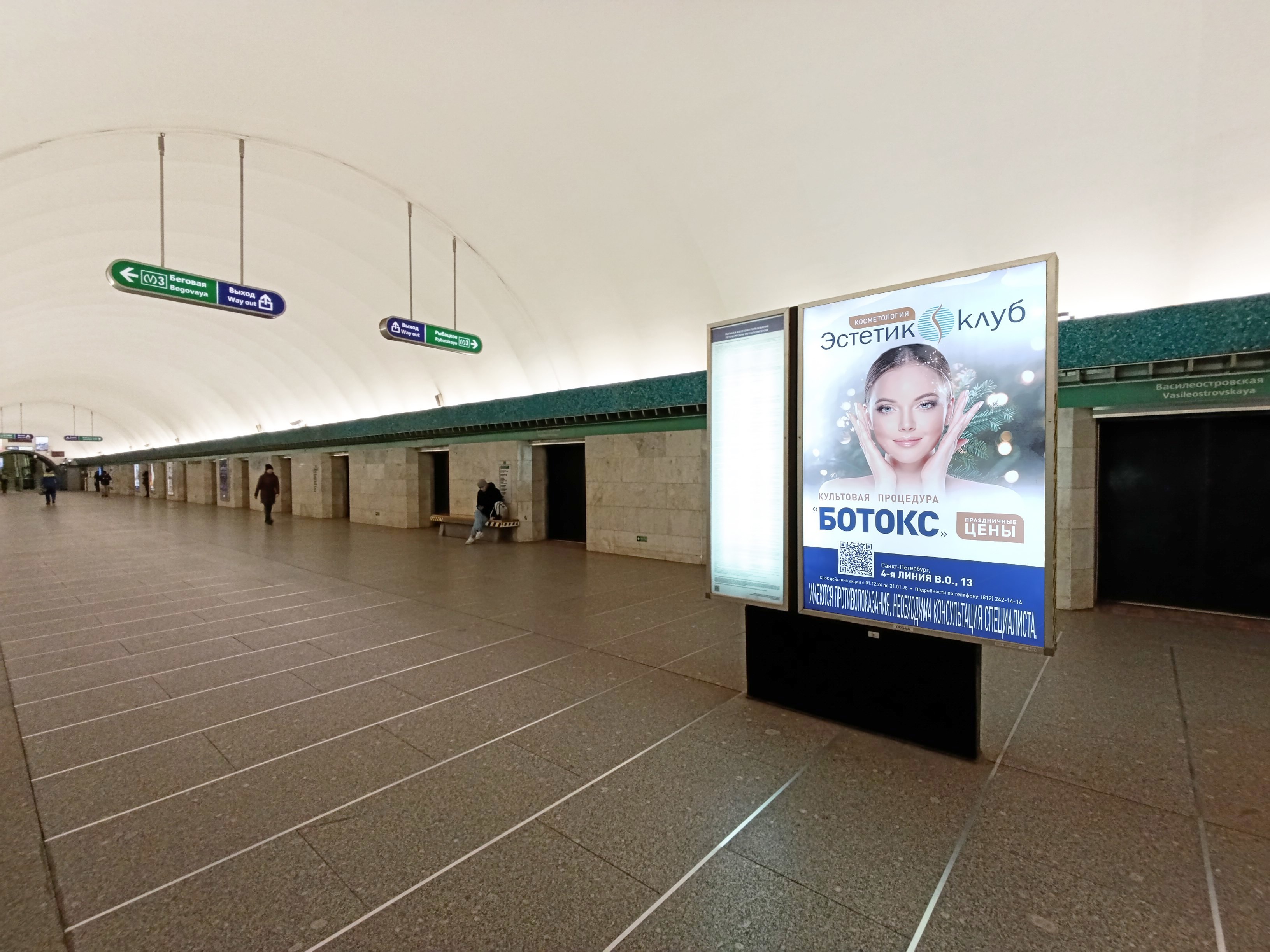 Фотография рекламного носителя, тип: Постер/баннер, адрес: Станция метро «Василеостровская», линия Невско-Василеостровская, Санкт-Петербург, Россия. Сторона/вариант A №1395879