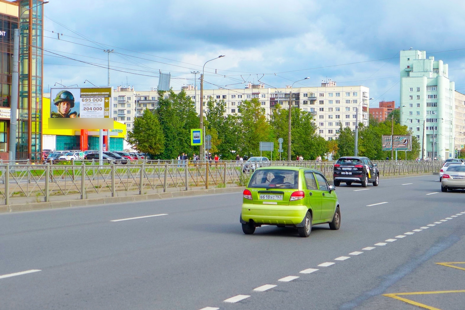 Фотография рекламного носителя, тип: Билборд 3x6, адрес: Просвещения пр-т., д.80 корп.3, Санкт-Петербург, Россия. Сторона Б №120561