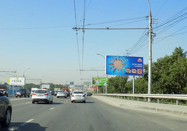 Фотография рекламного носителя, тип: Билборд 3x6, адрес: Димитровский мост, ост. Мост, поз.1, Новосибирск, Новосибирская область, Россия. Сторона А №190716