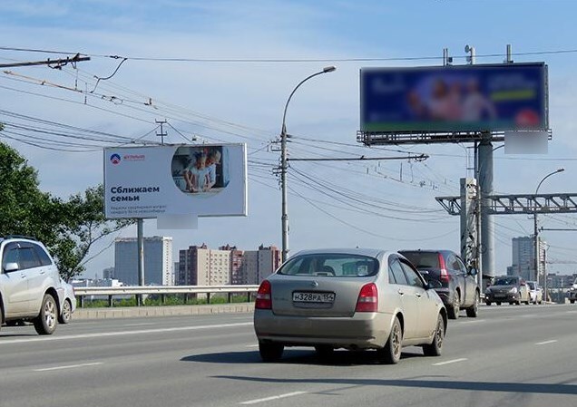 Фотография рекламного носителя, тип: Билборд 3x6, адрес: Димитровский мост, ост. Мост, поз.1, Новосибирск, Новосибирская область, Россия. Сторона Б №190717