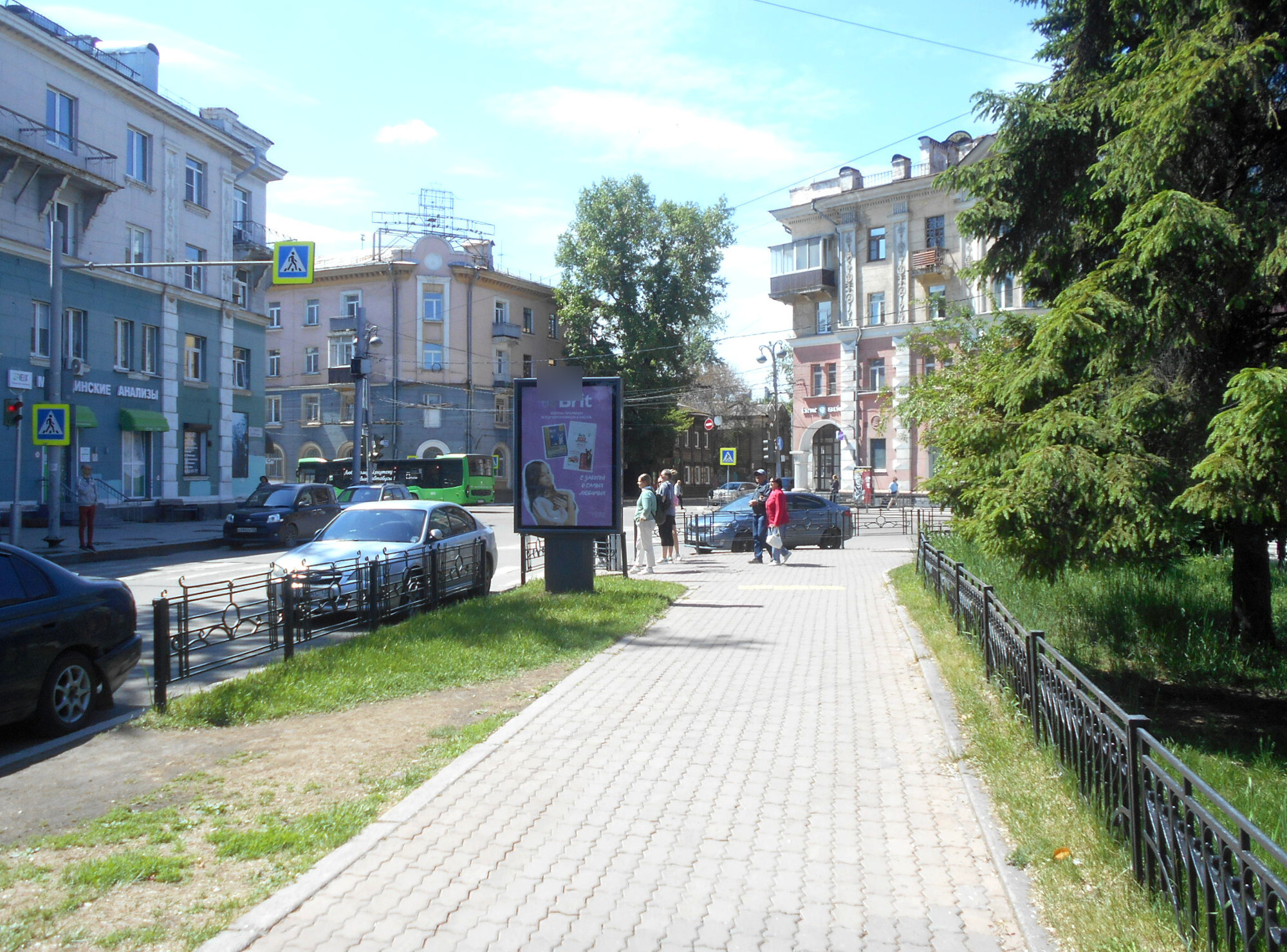 Фотография рекламного носителя, тип: Ситиформат 1.8x1.2, адрес: Горького ул. Х Ленина ул., Иркутск, Иркутская область, Россия. Сторона Б №158398