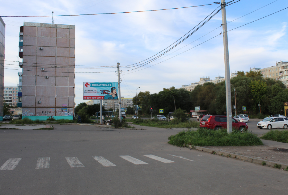 Фотография рекламного носителя, тип: Билборд 3x6, адрес: Дикопольцева ул., д.31, Комсомольск-на-Амуре, Хабаровский край, Россия. Сторона Б №1370157