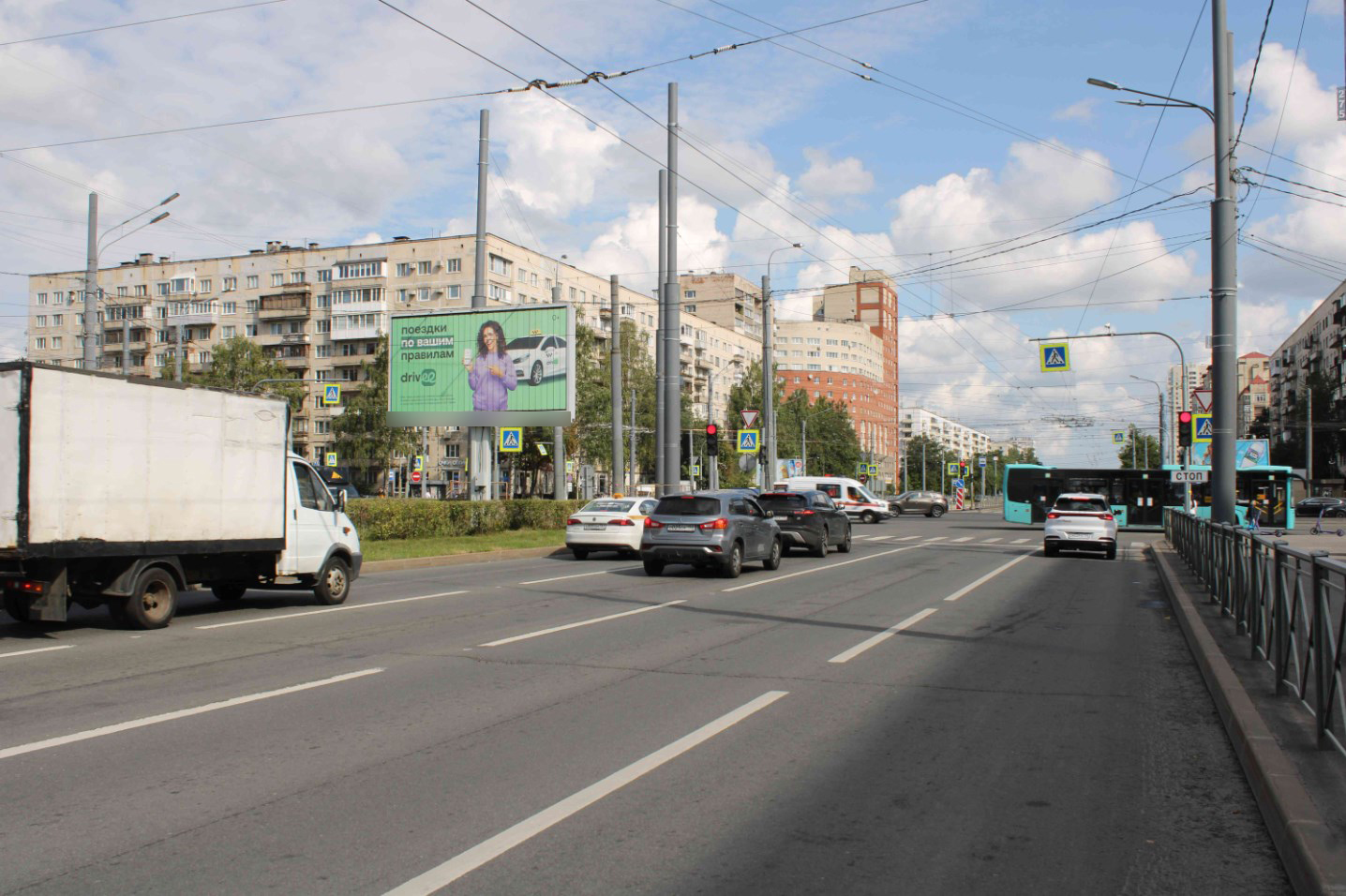 Фотография рекламного носителя, тип: Билборд 3x6, адрес: Светлановский пр-т., д.107 Х Просвещения пр-т., Санкт-Петербург, Россия. Сторона А №120940