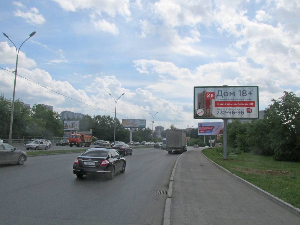 Фотография рекламного носителя, тип: Билборд 3x6, адрес: Бебеля ул., д.15 X Готвальда ул., Екатеринбург, Свердловская область, Россия. Сторона A №249744