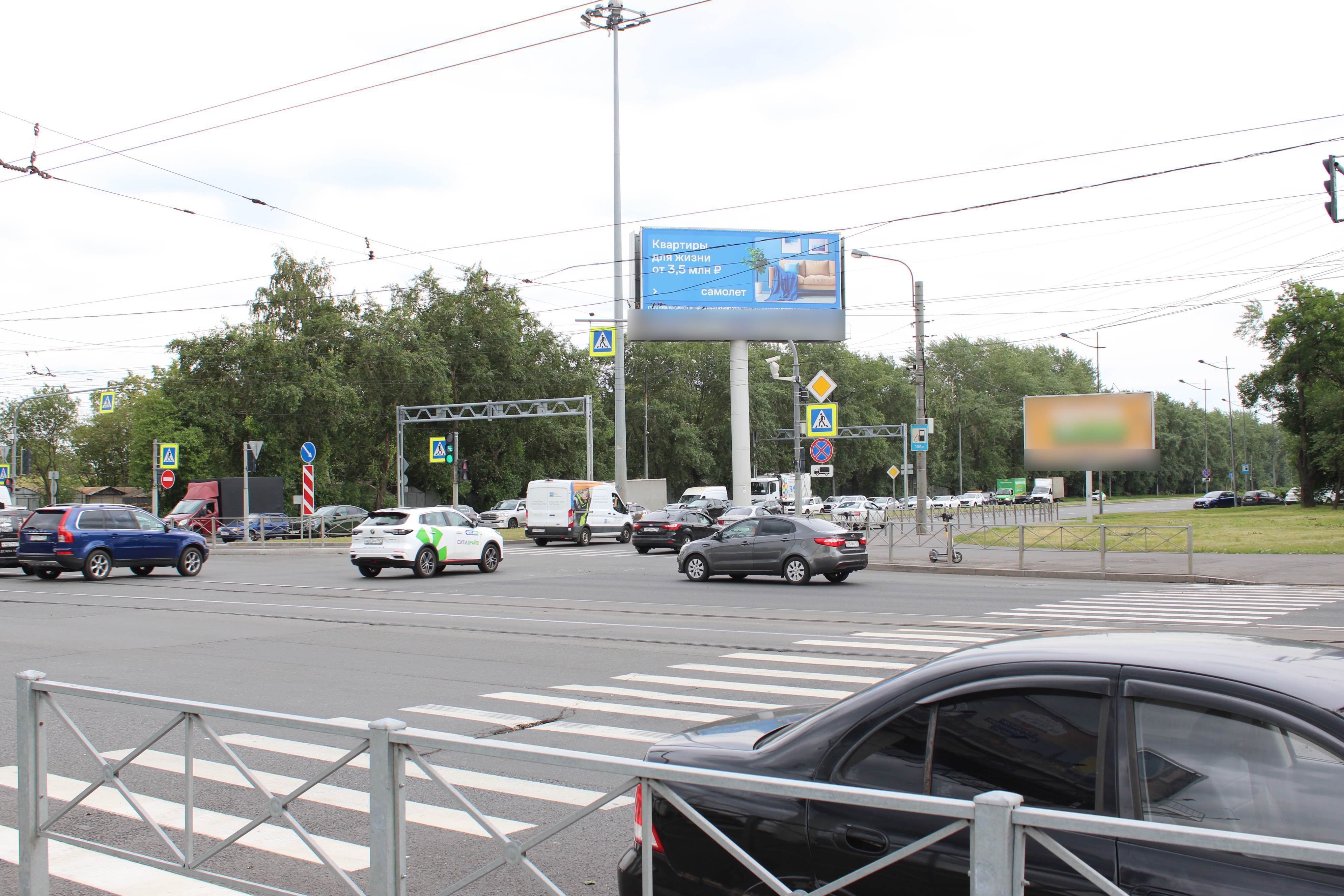 Фотография рекламного носителя, тип: Суперсайт 5x12, адрес: Витебский пр-т. Х Благодатная ул., Санкт-Петербург, Россия. Сторона А3 №1088569