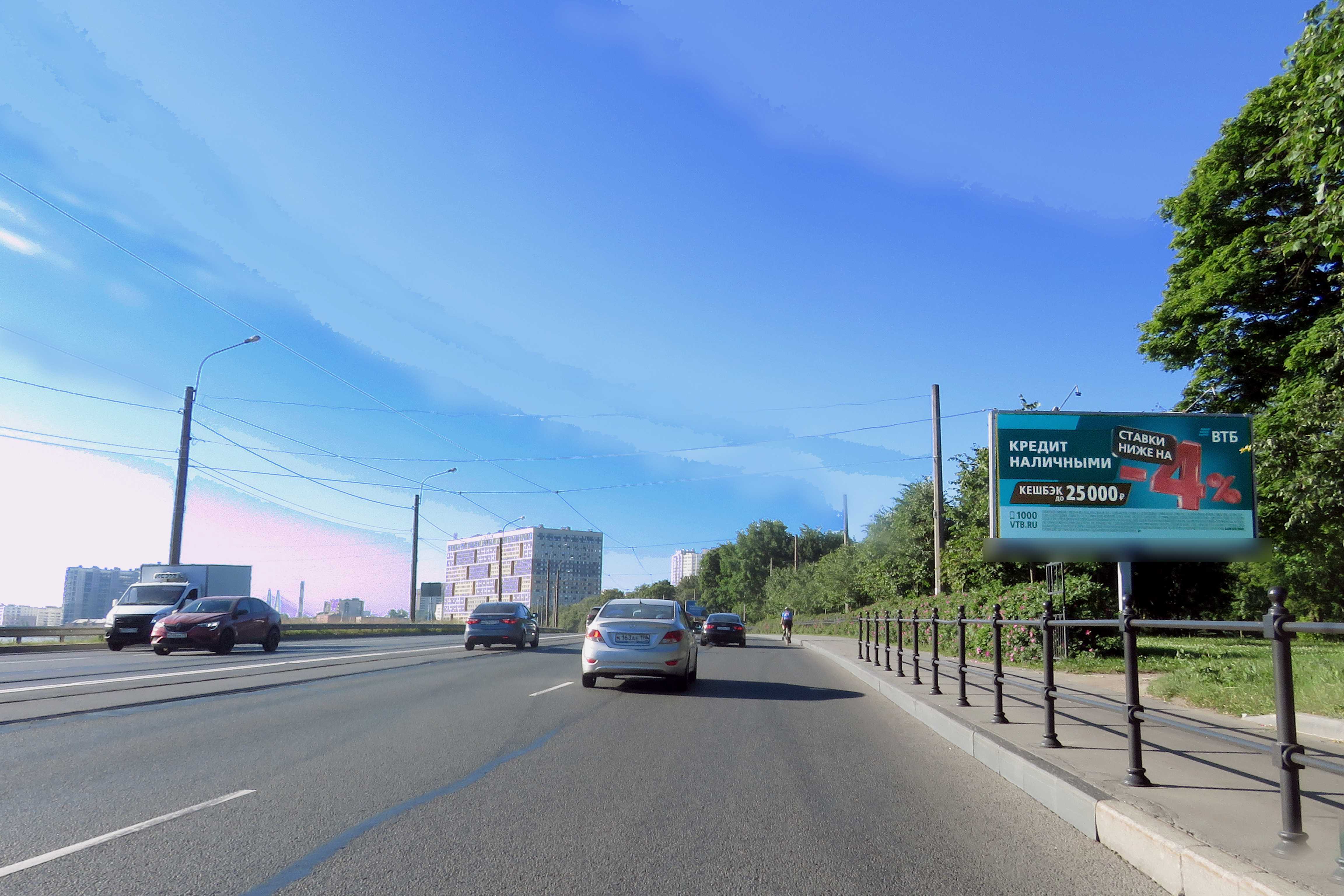 Фотография рекламного носителя, тип: Билборд 3x6, адрес: Обуховской Обороны пр-т. X Ивановская ул. X Володарский мост, Санкт-Петербург, Россия. Сторона А №120225