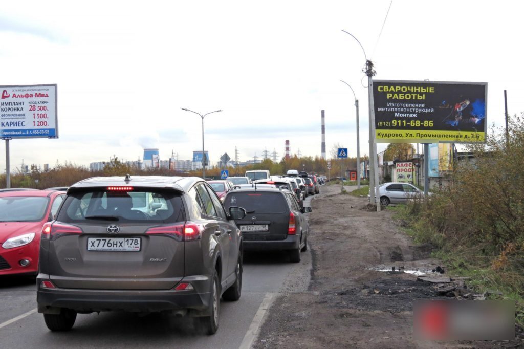 Фотография рекламного носителя, тип: Билборд 3x6, адрес: Объездная а/д X а/д на ТЦ Мега, Ленинградская область, Россия. Сторона A №1069372