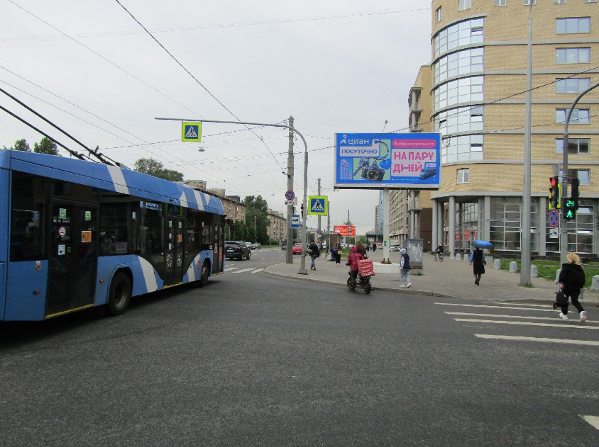 Фотография рекламного носителя, тип: Билборд 3x6, адрес: Благодатная ул. Х Варшавская ул., д.9, корп.1, Санкт-Петербург, Россия. Сторона А1-А10 №165139