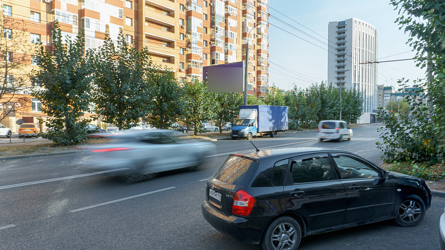 Фотография рекламного носителя, тип: Билборд 3x6, адрес: Адоратского ул., д.4, Казань, Республика Татарстан, Россия. Сторона B №761136