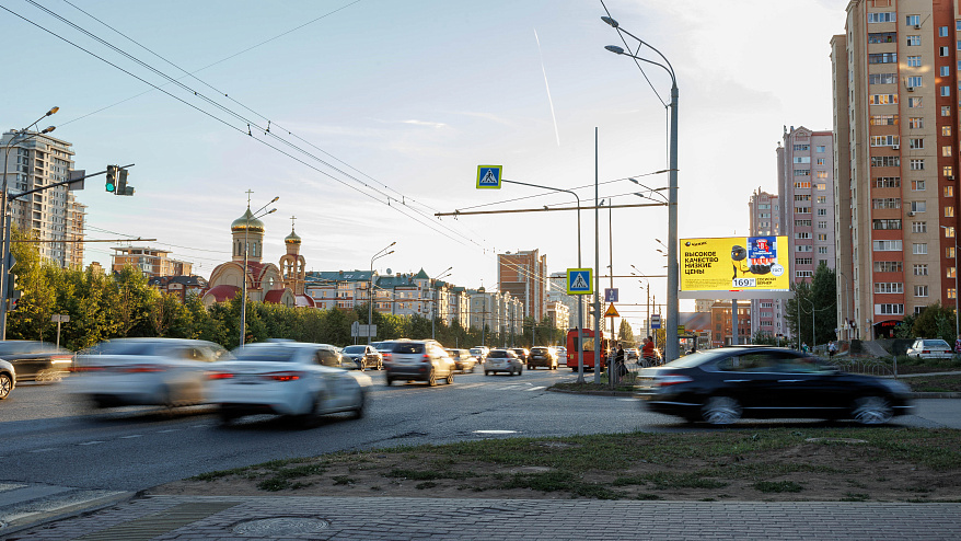 Фотография рекламного носителя, тип: Билборд 3x6, адрес: Чистопольская ул. Х Мусина ул., Казань, Республика Татарстан, Россия. Сторона A1-А10 №761177