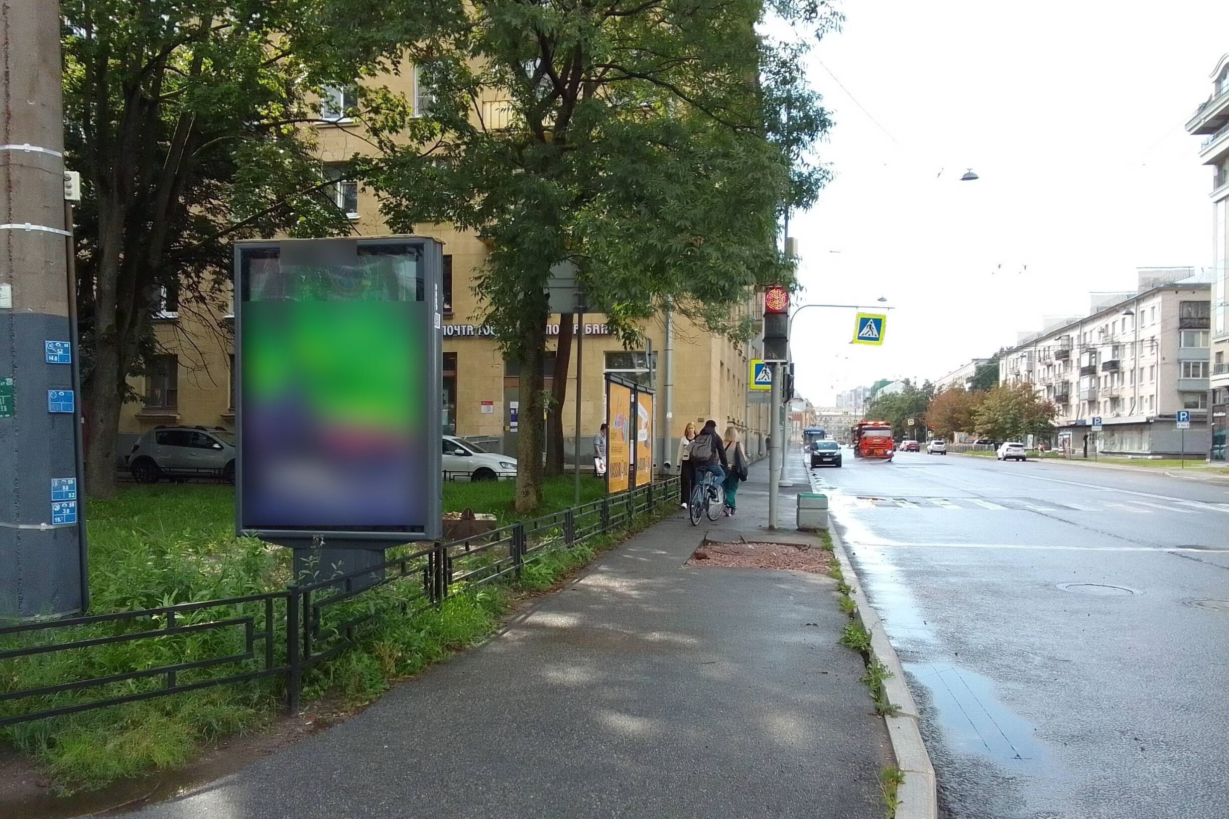 Фотография рекламного носителя, тип: Ситиформат 1.8x1.2, адрес: Малый В.О. пр-т., д.70 Х Беринга ул., Санкт-Петербург, Россия. Сторона Б №139281