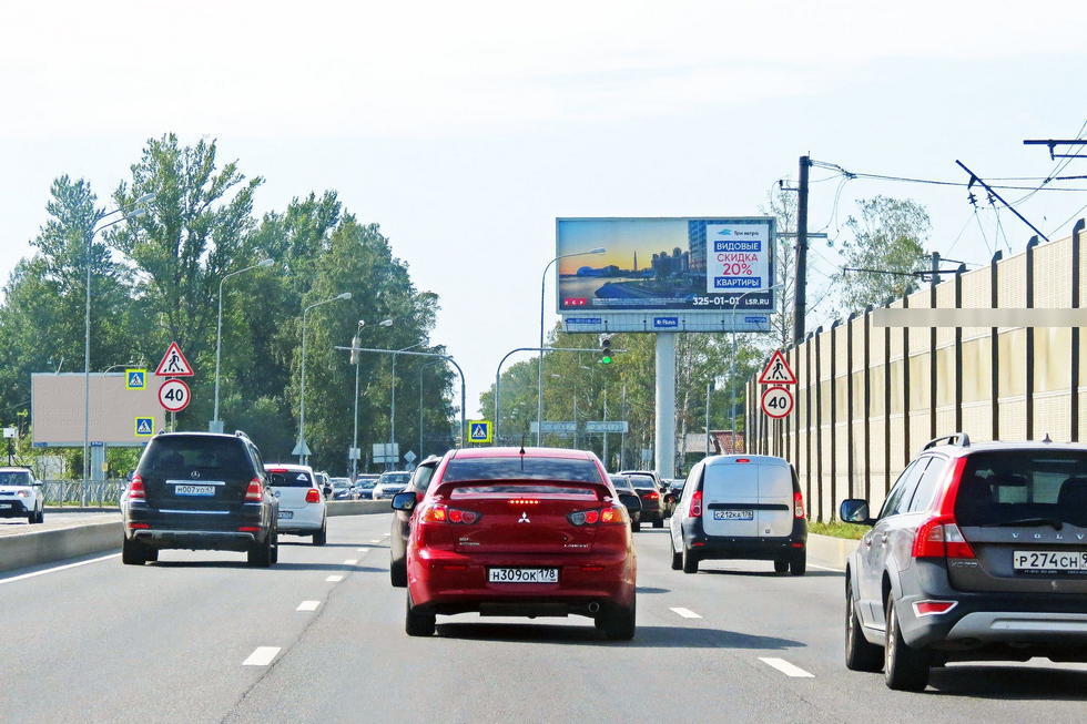 Фотография рекламного носителя, тип: Суперсайт 5x12, адрес: Приморское ш. Х Лахтинский пр-т., д.10, Санкт-Петербург, Россия. Сторона А2 №126993