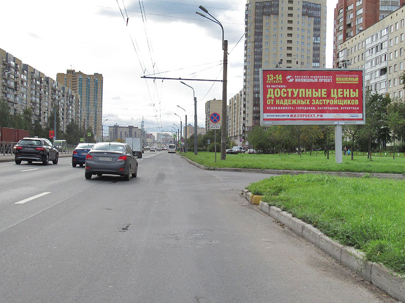 Фотография рекламного носителя, тип: Билборд 3x6, адрес: Индустриальный пр-т., д.20, Санкт-Петербург, Россия. Сторона А №165030