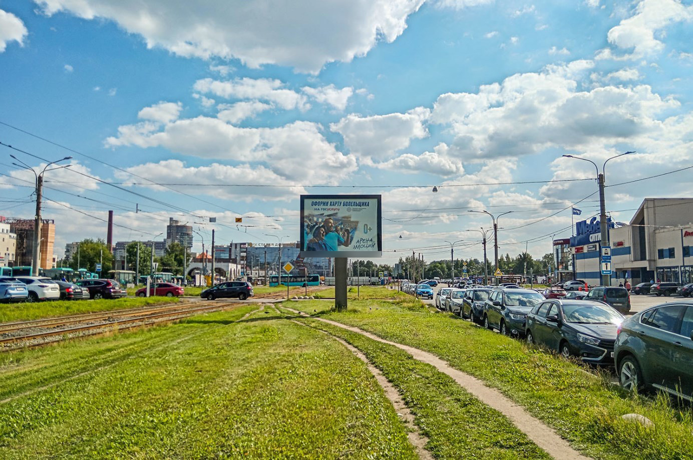 Фотография рекламного носителя, тип: Ситиборд 2.7x3.7, адрес: Гаккелевская ул. Х Торфяная а/д, д.8, Санкт-Петербург, Россия. Сторона Б №767905