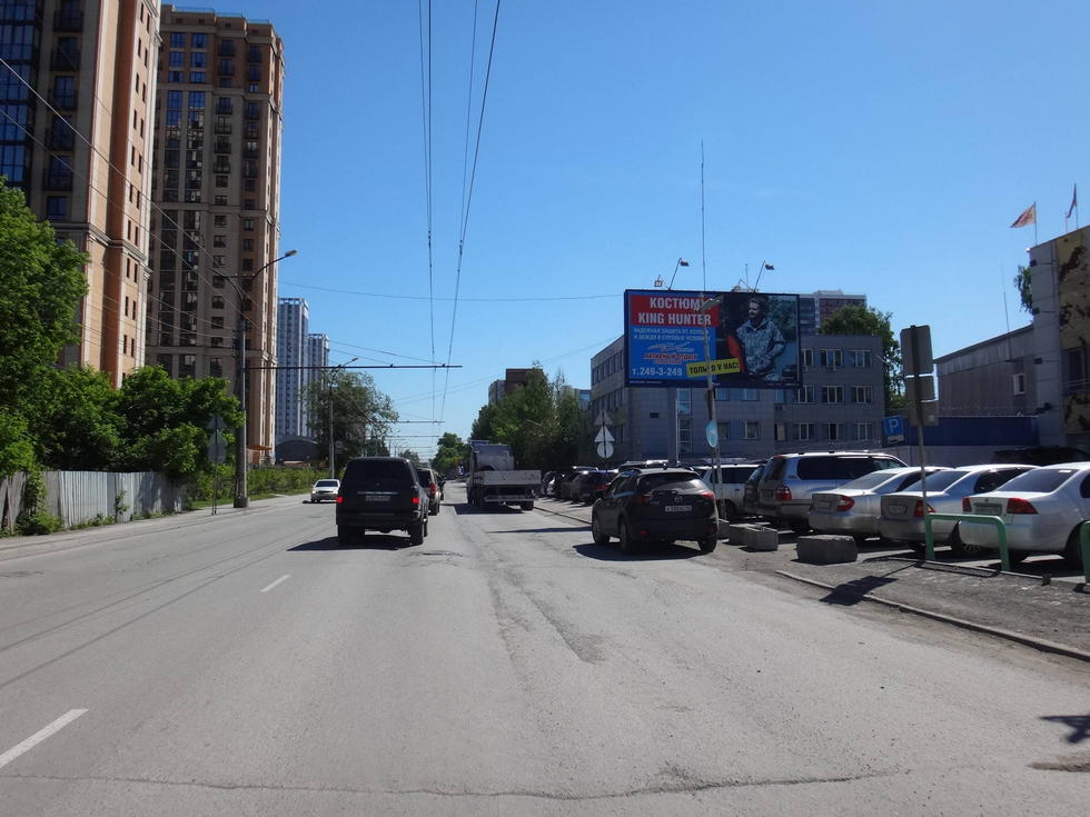 Фотография рекламного носителя, тип: Билборд 3x6, адрес: Писарева ул., д.60, Новосибирск, Новосибирская область, Россия. Сторона А №124843