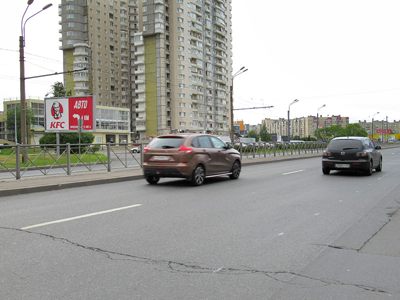 Фотография рекламного носителя, тип: Билборд 3x6, адрес: Индустриальный пр-т., д.20, Санкт-Петербург, Россия. Сторона В №165031