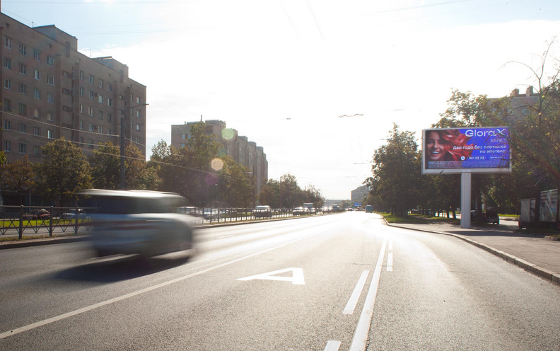 Фотография рекламного носителя, тип: Билборд 3x6, адрес: Народная ул., д.66, Санкт-Петербург, Россия. Сторона А1-А10 №171483