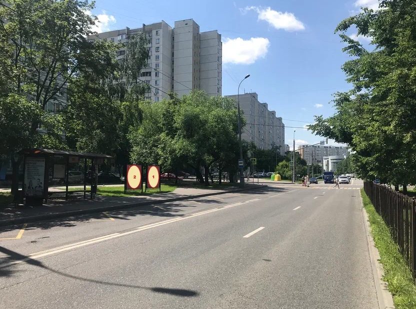 Фотография рекламного носителя, тип: Афиша 1.75x1.8, адрес: Северный б-р., д.8, стенд 2, Москва, Россия. Сторона A №887376