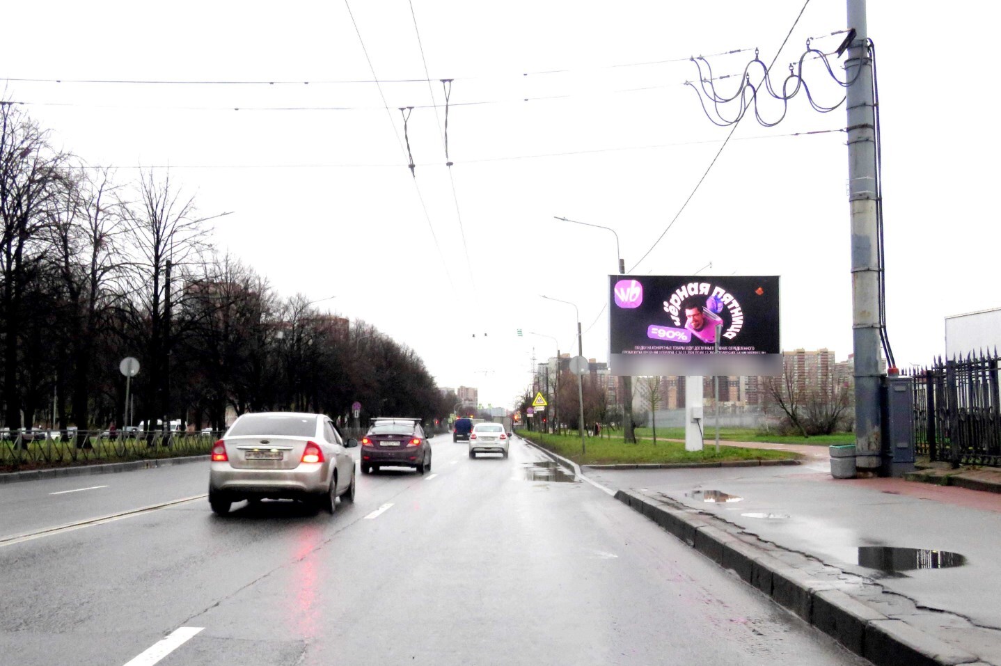 Фотография рекламного носителя, тип: Билборд 3x6, адрес: Космонавтов пр-т., д.47 Х Типанова ул., Санкт-Петербург, Россия. Сторона А1 №207575