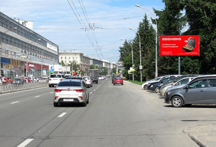 Фотография рекламного носителя, тип: Билборд 3x6, адрес: Дзержинского пр-т., д.4, Новосибирск, Новосибирская область, Россия. Сторона А1 №193283