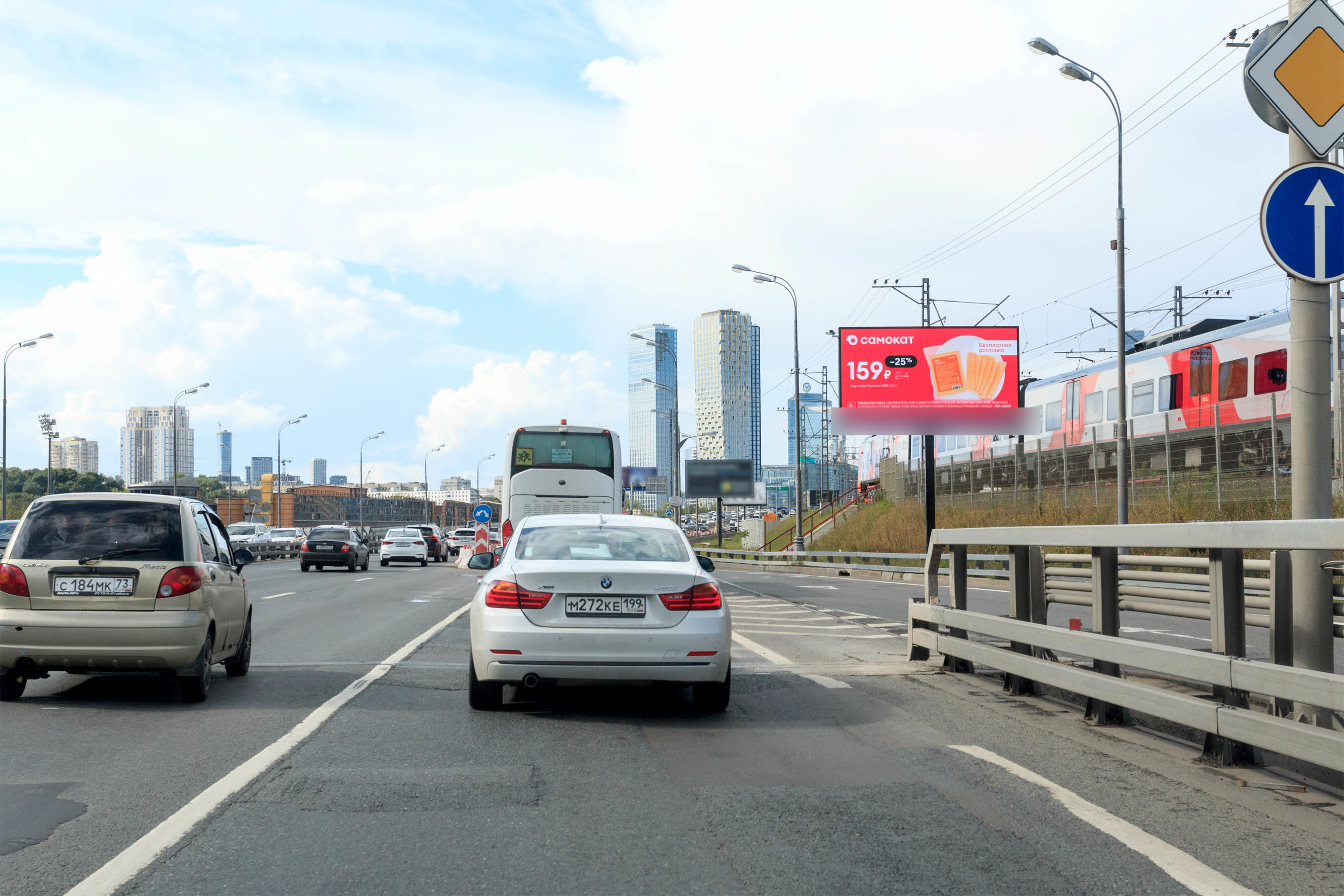 Фотография рекламного носителя, тип: Билборд 3x6, адрес: ТТК, 350м до Бережковского моста, Москва, Россия. Сторона А1 №117117